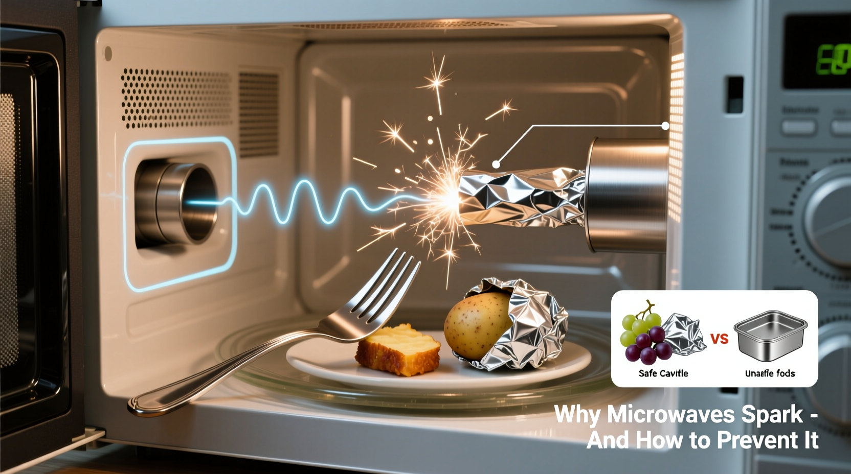 why does my microwave spark when heating certain foods and how to avoid it