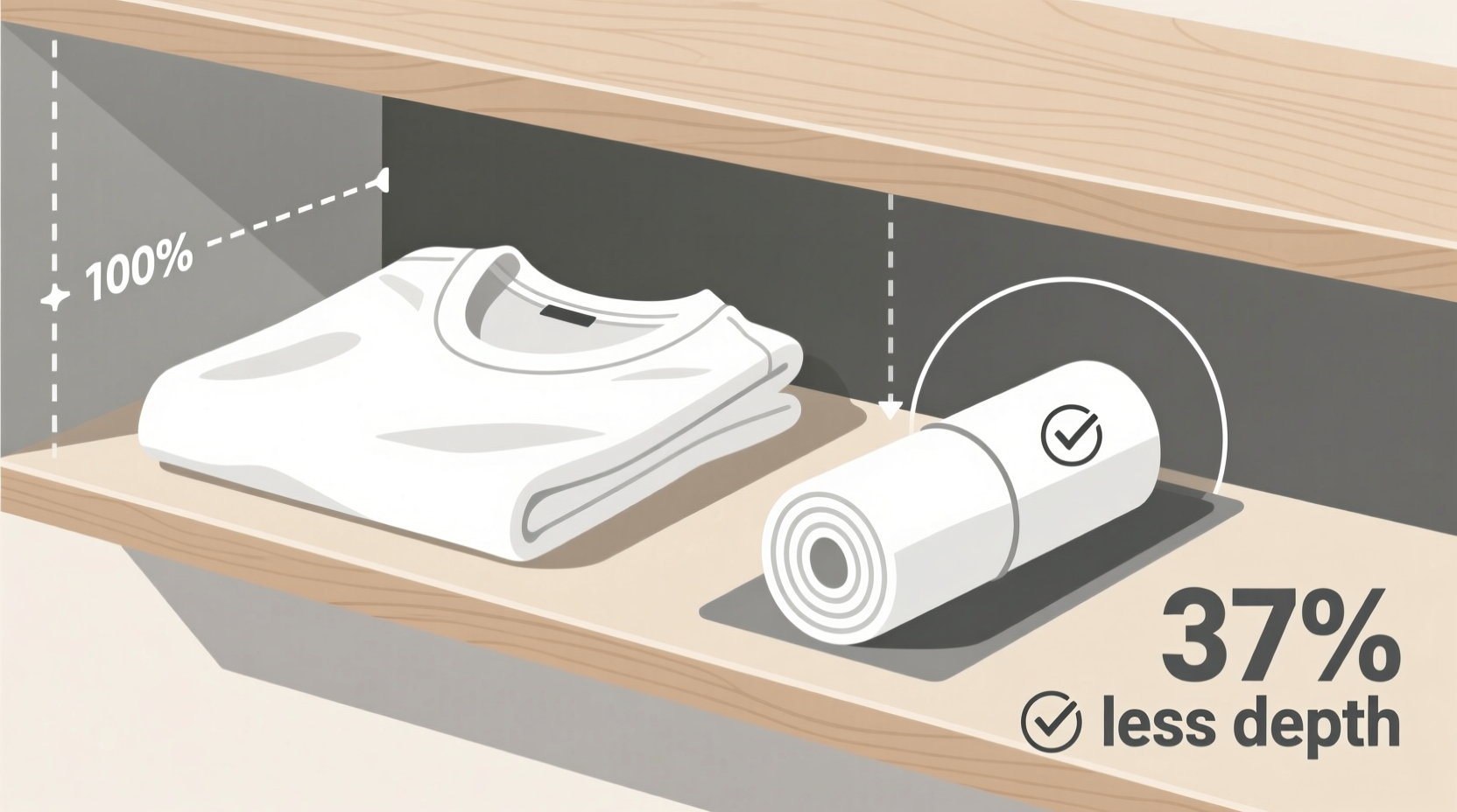 closet organization tips folded vs rolled tees