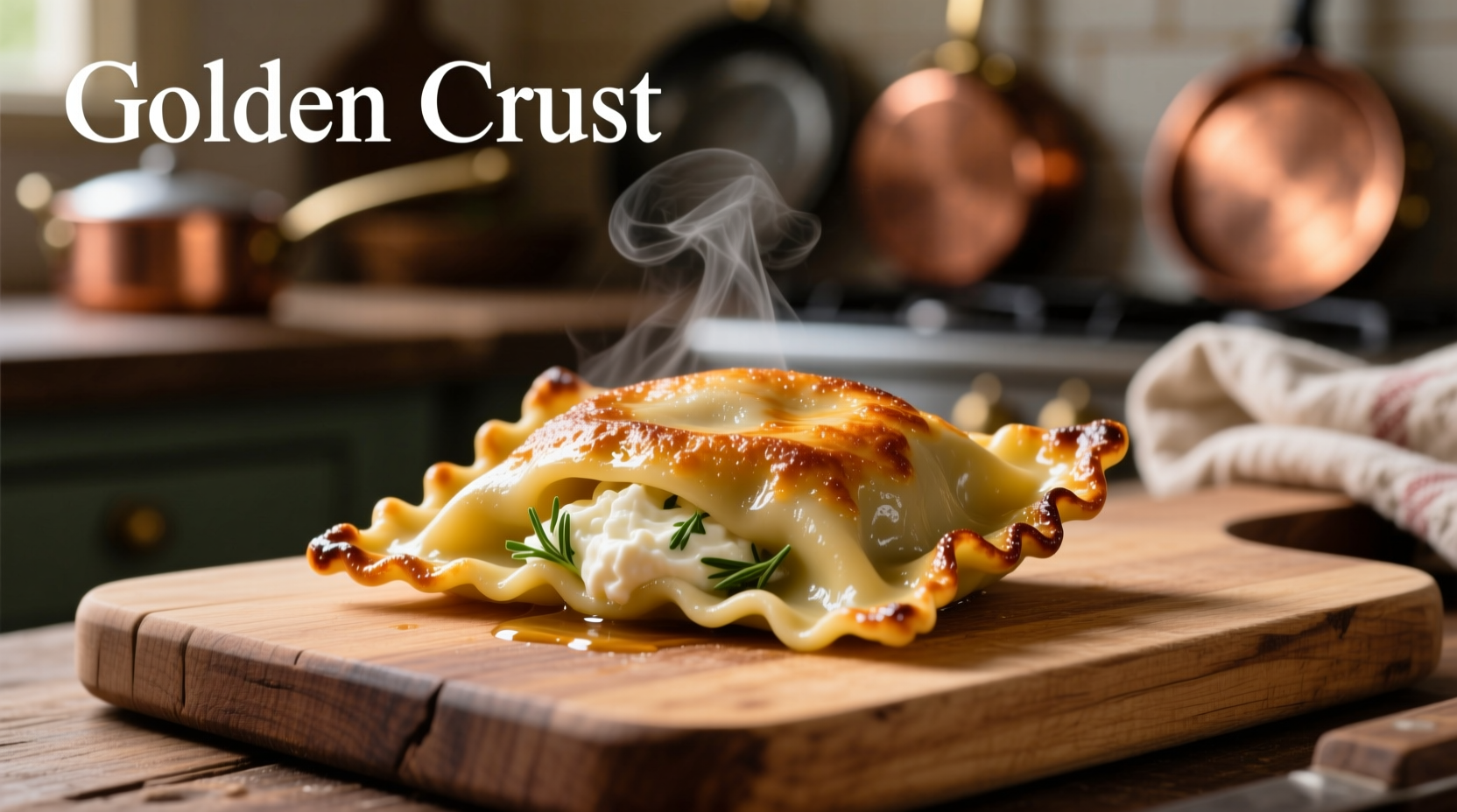 Perfectly cooked golden brown pan-fried ravioli