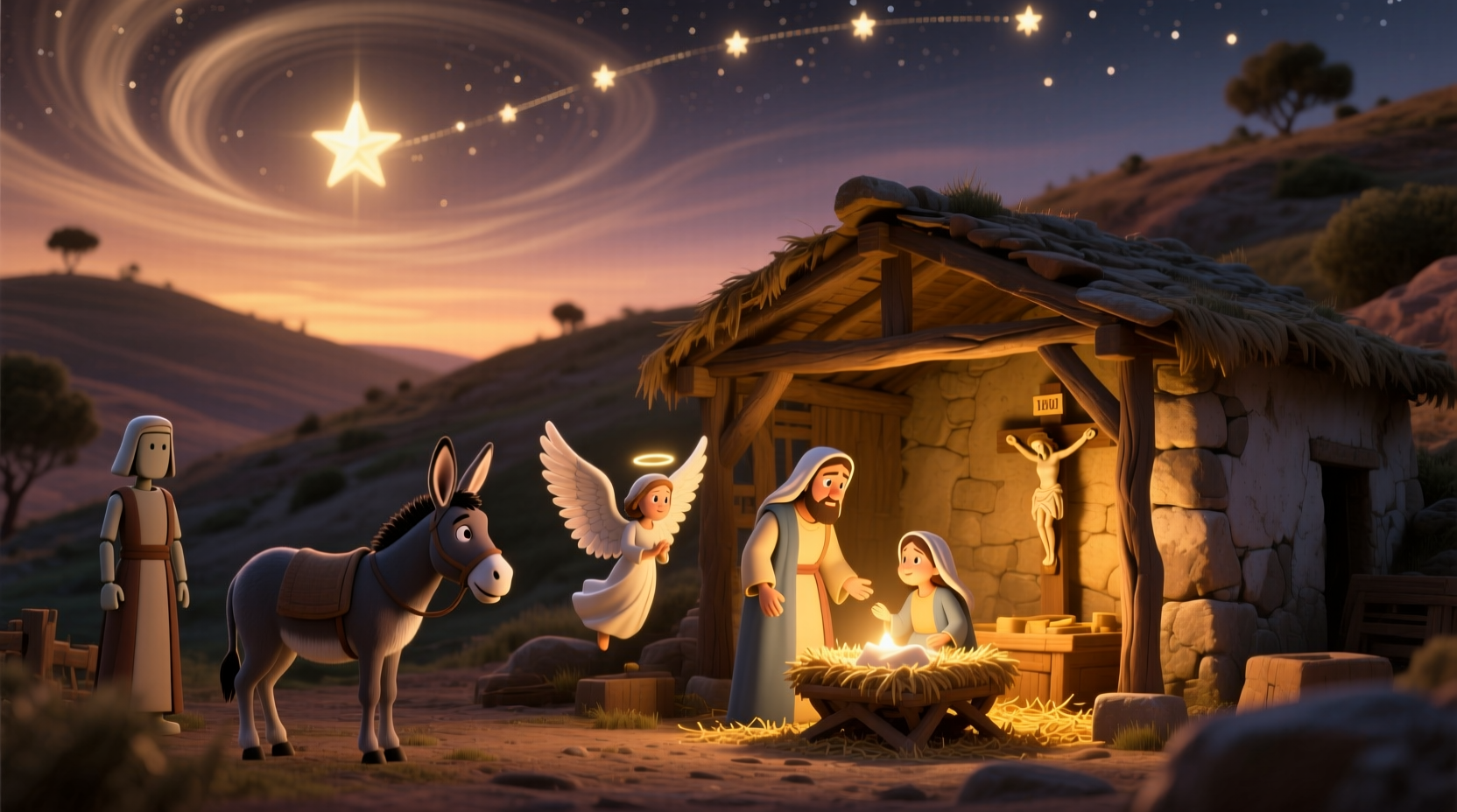 animated nativity scene vs static figurines which tells a better story