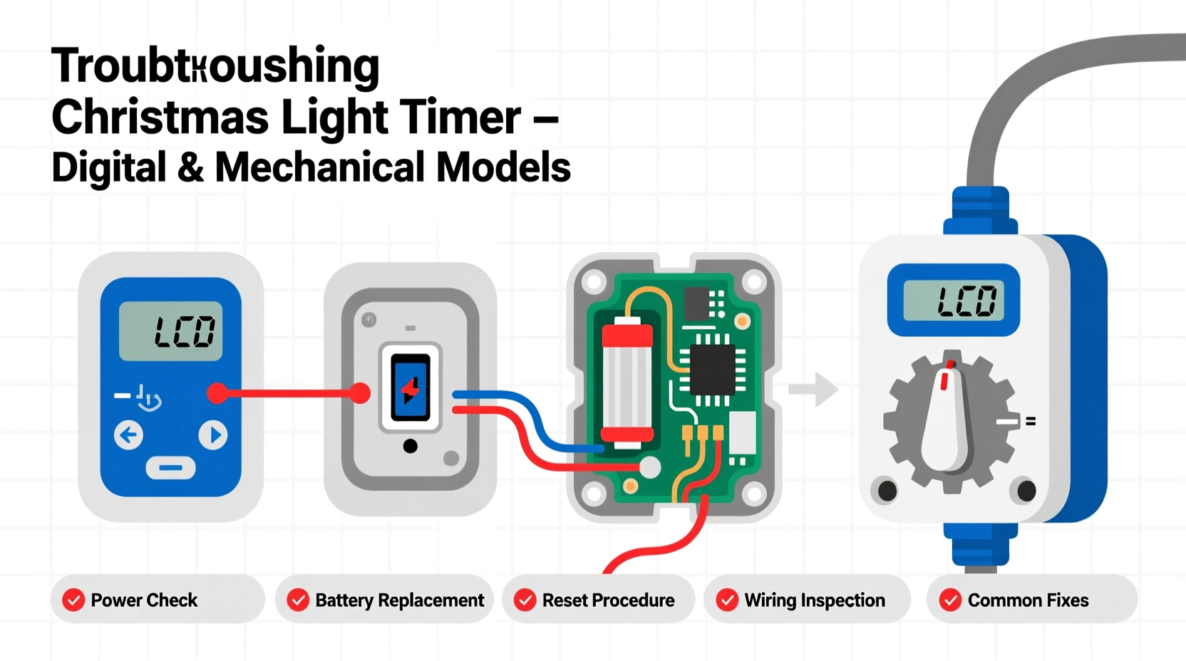 why is my christmas light timer not turning on fixing digital and mechanical models