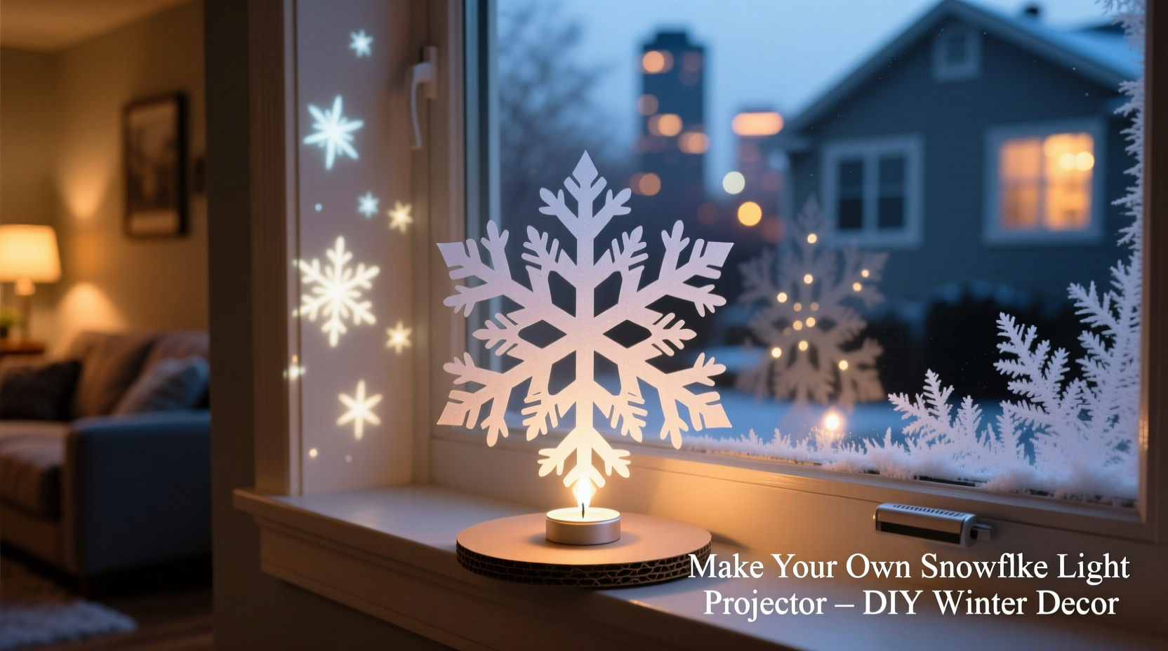 how to make your own diy snowflake light projectors for windows