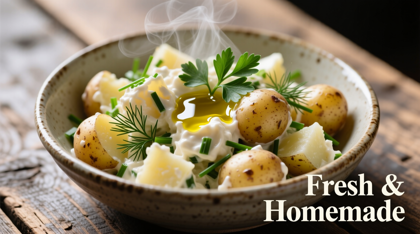 Perfectly textured potato salad with fresh herbs