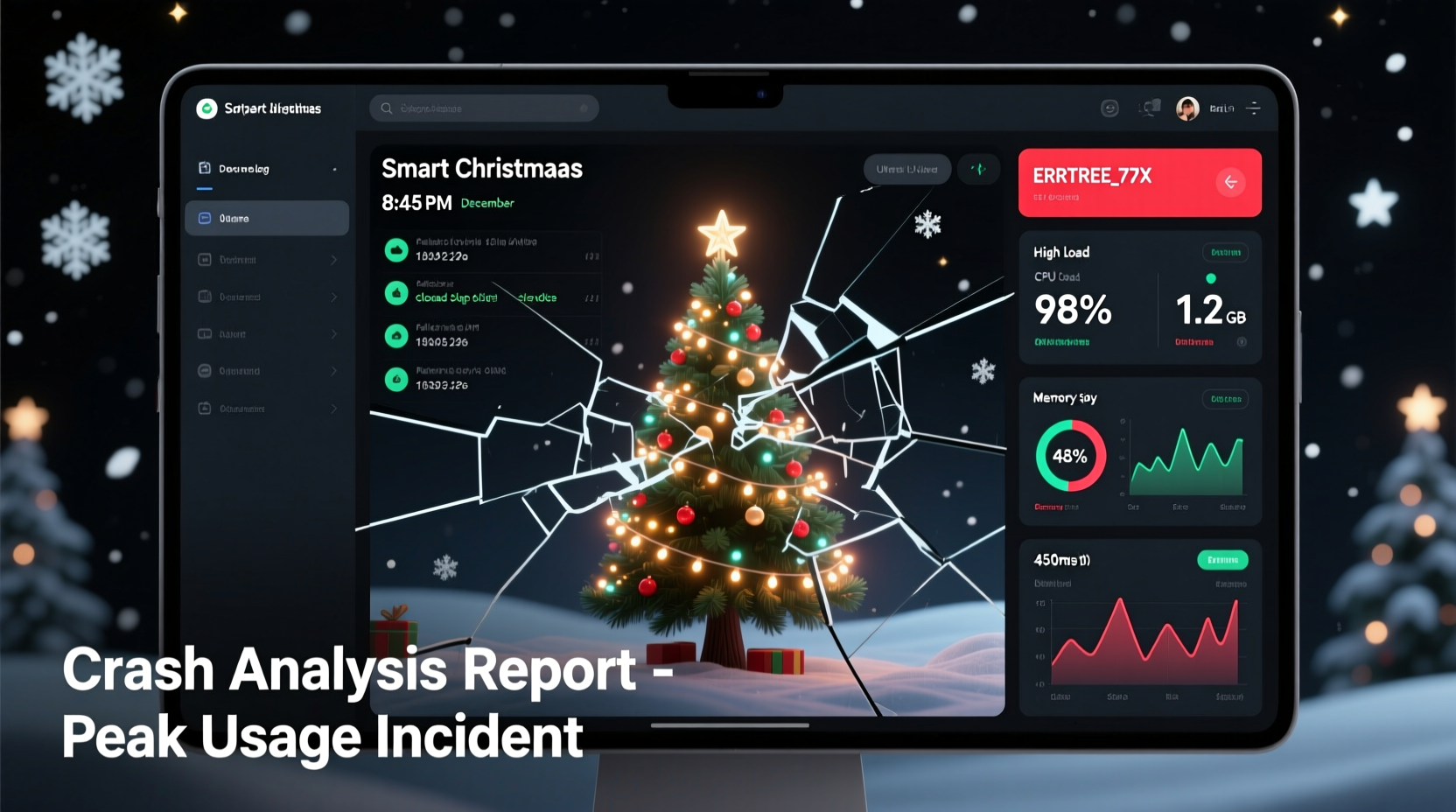 why does my smart christmas tree app crash during peak hours