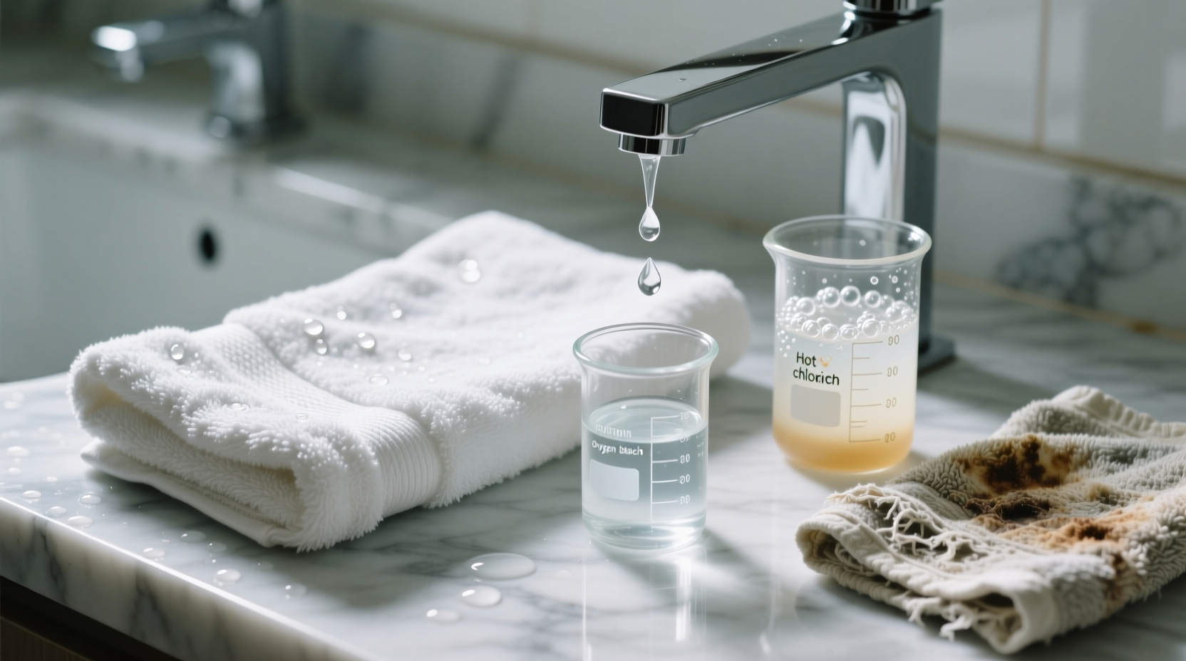 cold water oxygen bleach vs hot chlorine for towels