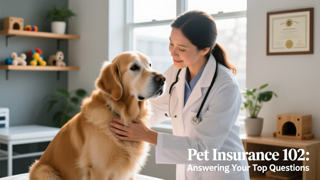 Veterinarian examining a senior dog during a routine wellness visit