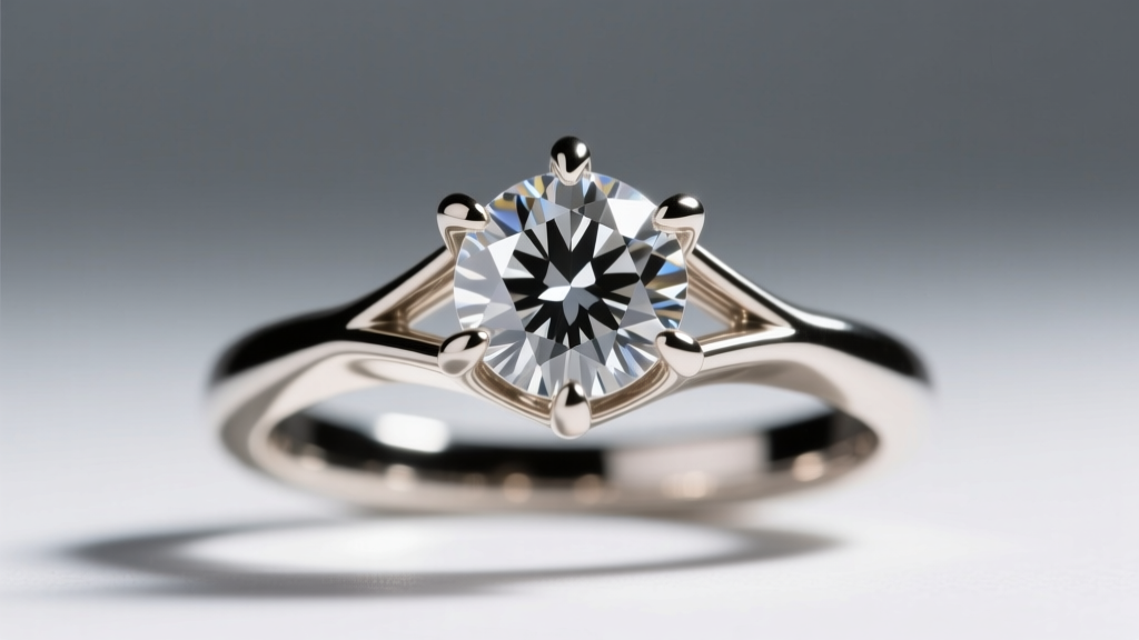 Macro view of a six-prong cathedral diamond ring setting, showing precise metalwork and polished gallery wire under the main stone.