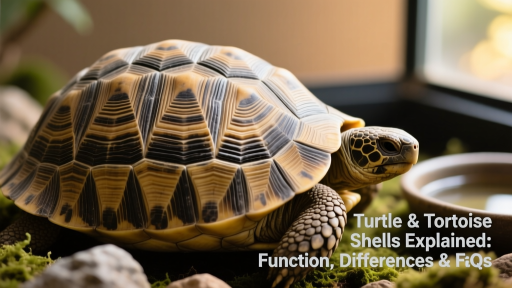 Close-up of a healthy tortoise shell showing smooth, well-aligned scutes with subtle growth rings and no signs of pyramiding or discoloration