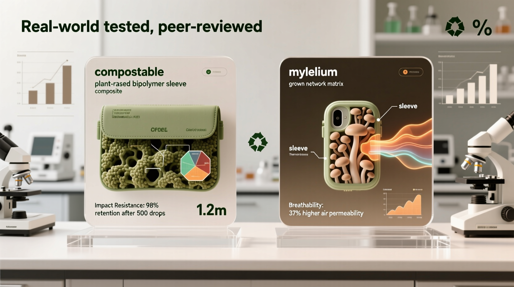 mycelium vs compostable sleeve real impact protection