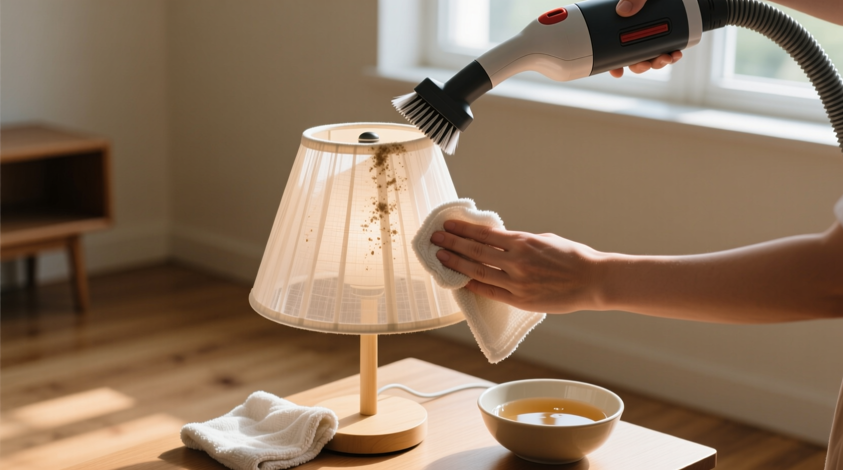 how to clean lampshades