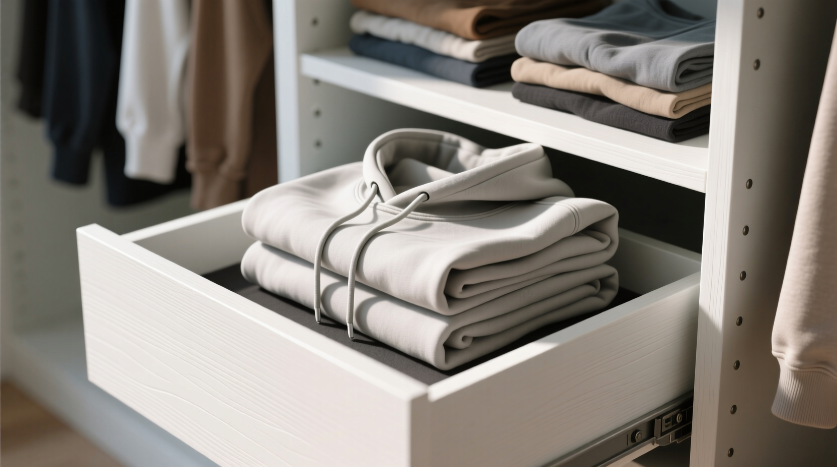 closet organization tips hoodie folding for narrow drawers