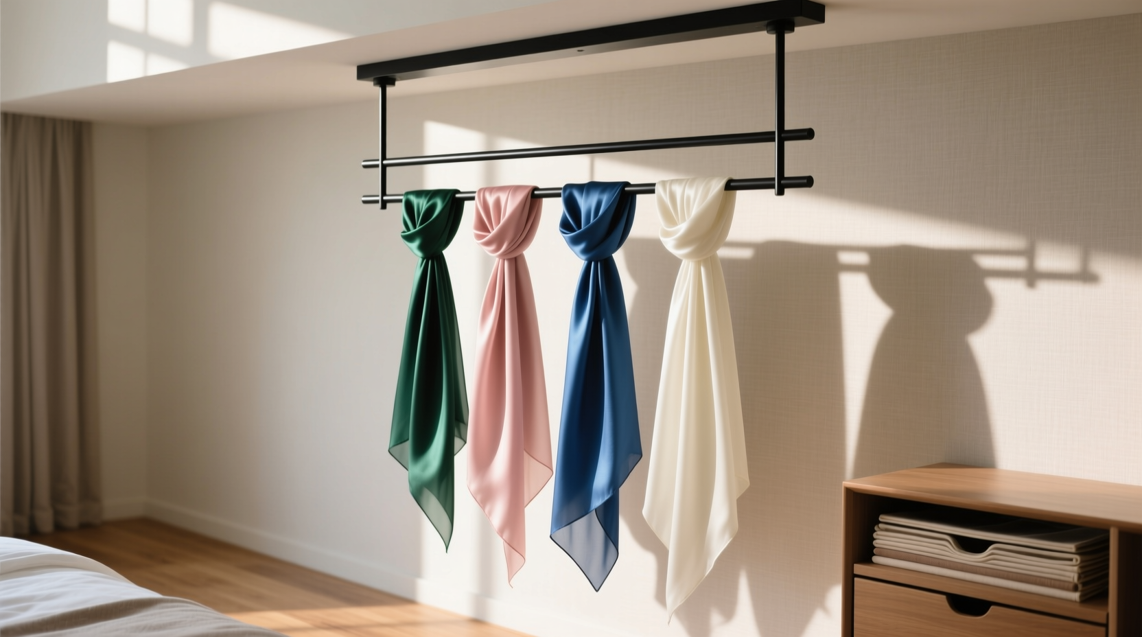 hanging scarf organizer vs drawer stack for silk scarves