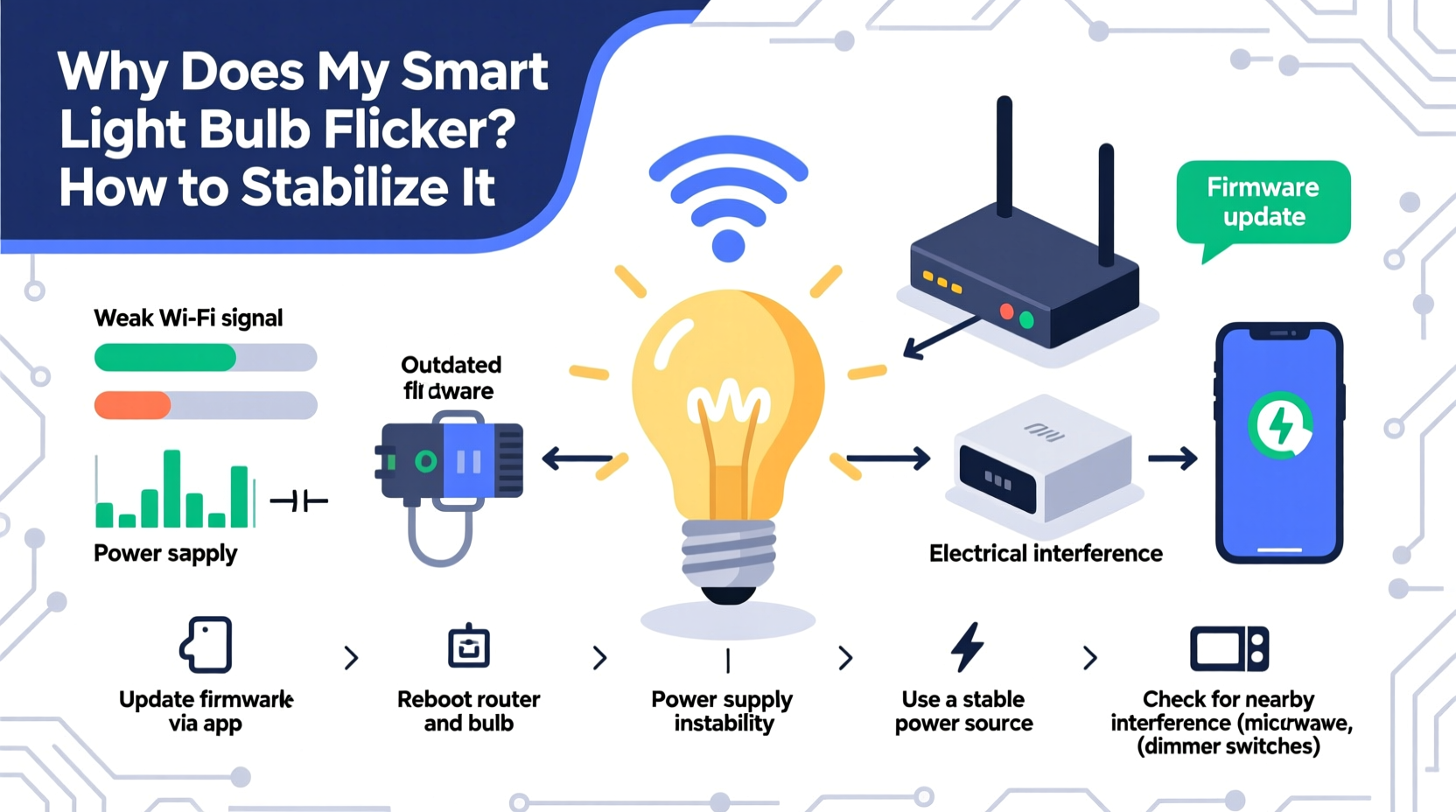 why does my smart light bulb flicker and how to stabilize it