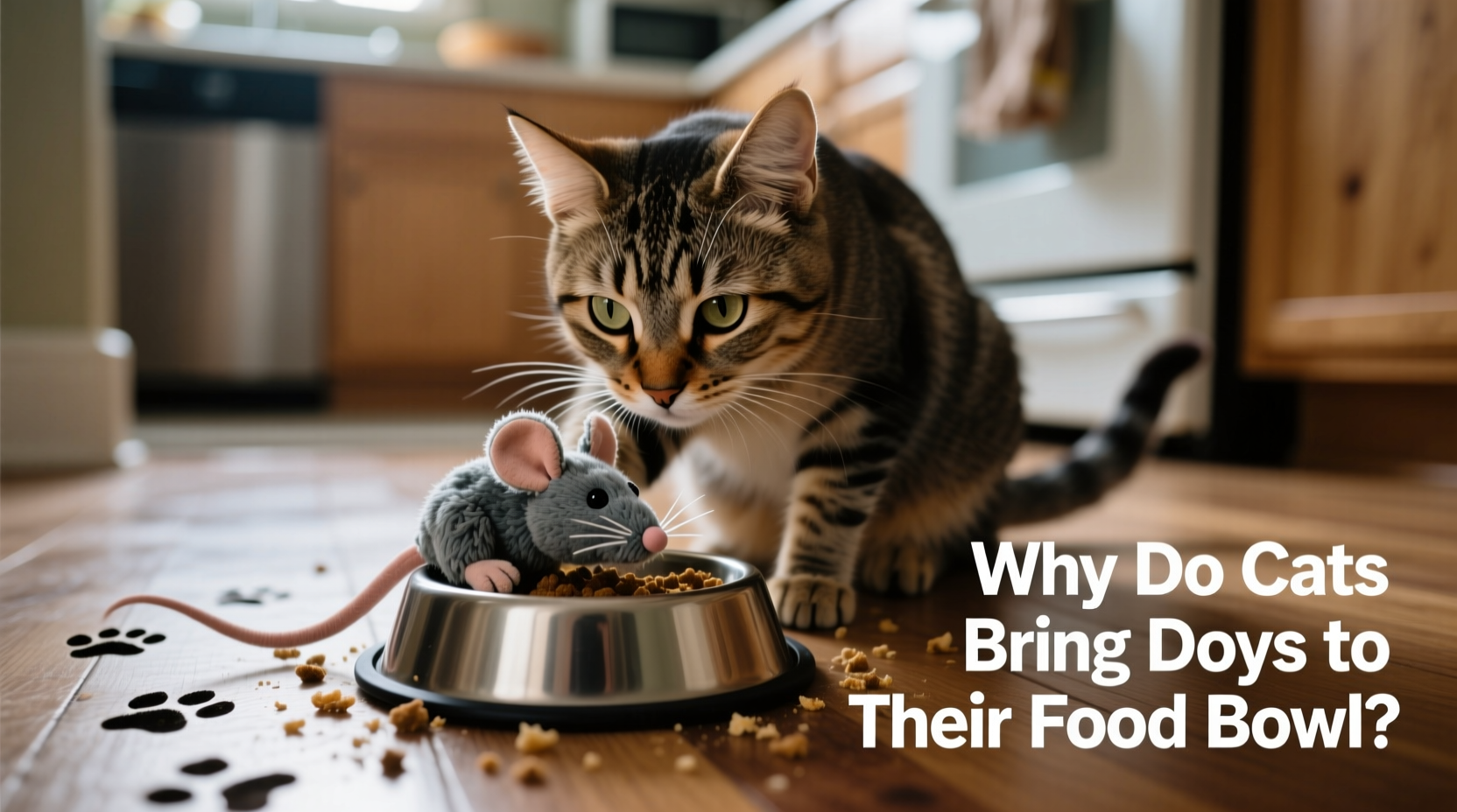 why do cats bring toys to the food bowl feline instinct explained