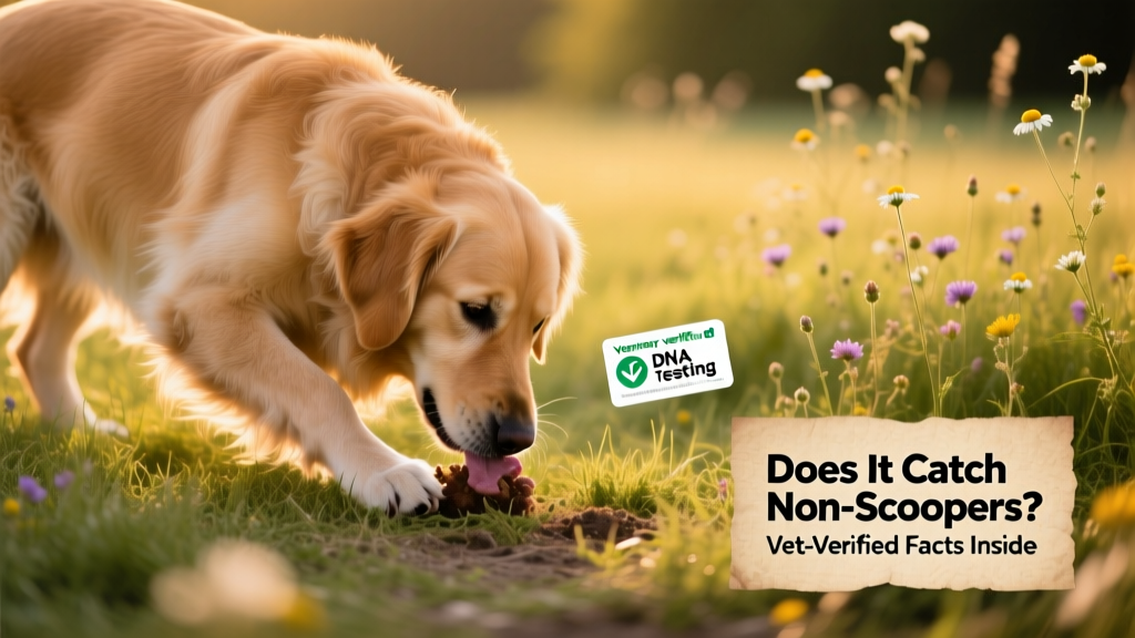 Dog pooping in the meadow