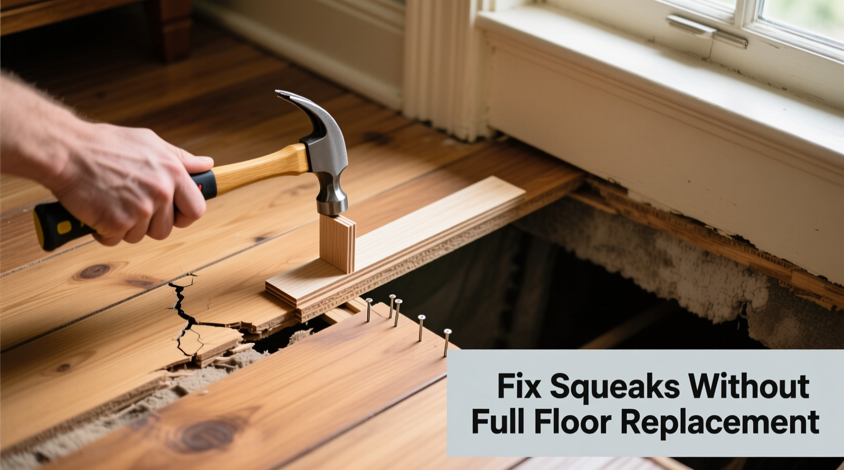 how to silence a squeaky floorboard without tearing up the whole floor