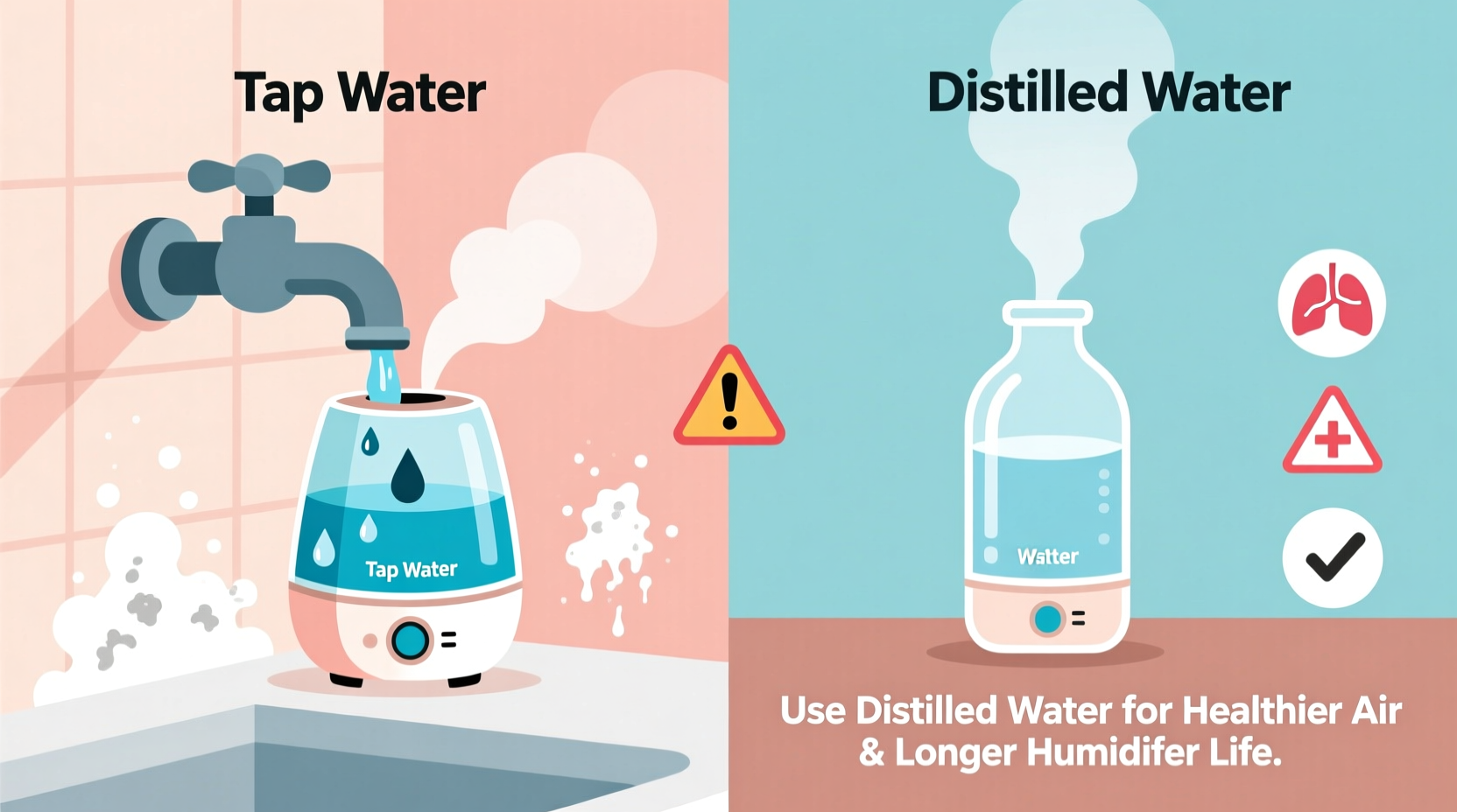 is it safe to use tap water in humidifiers or should you always use distilled