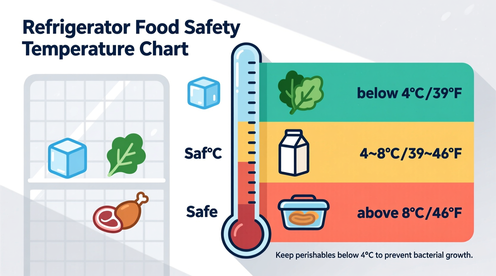 Refrigerator food safety temperature chart