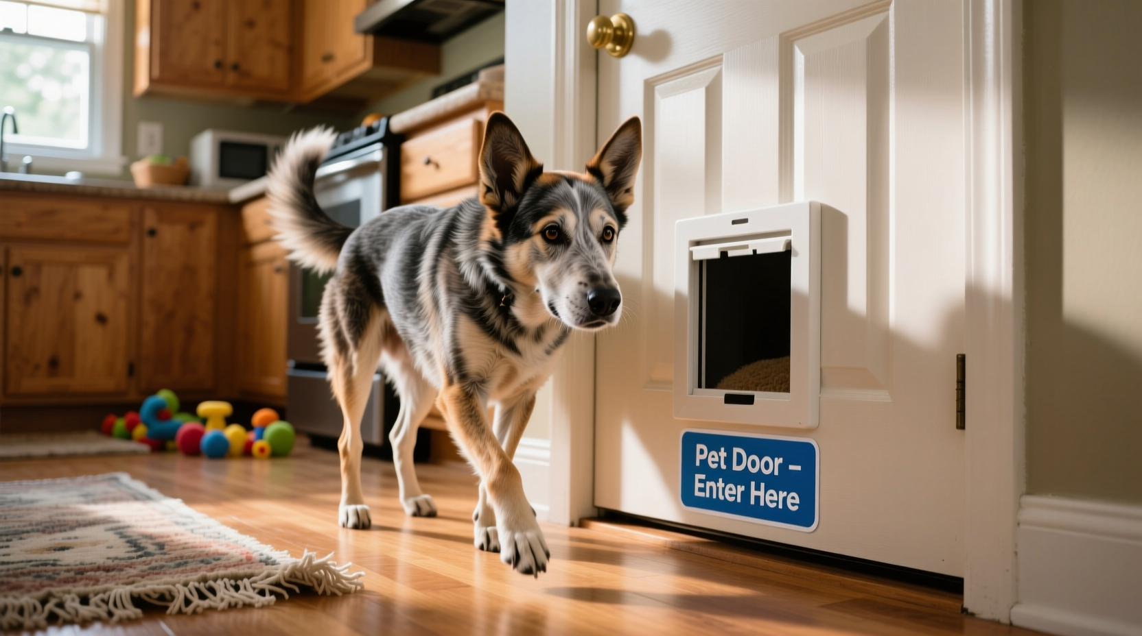 can you train an older dog to use a pet door or is it too late