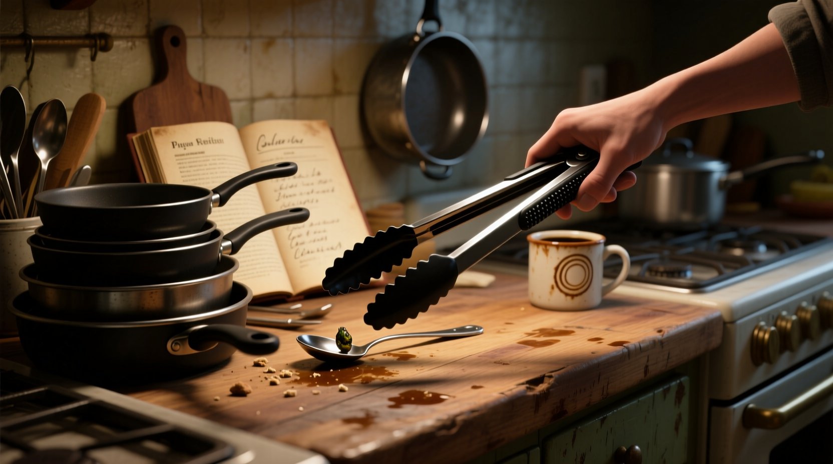 use kitchen tongs to grab things from your hard to reac
