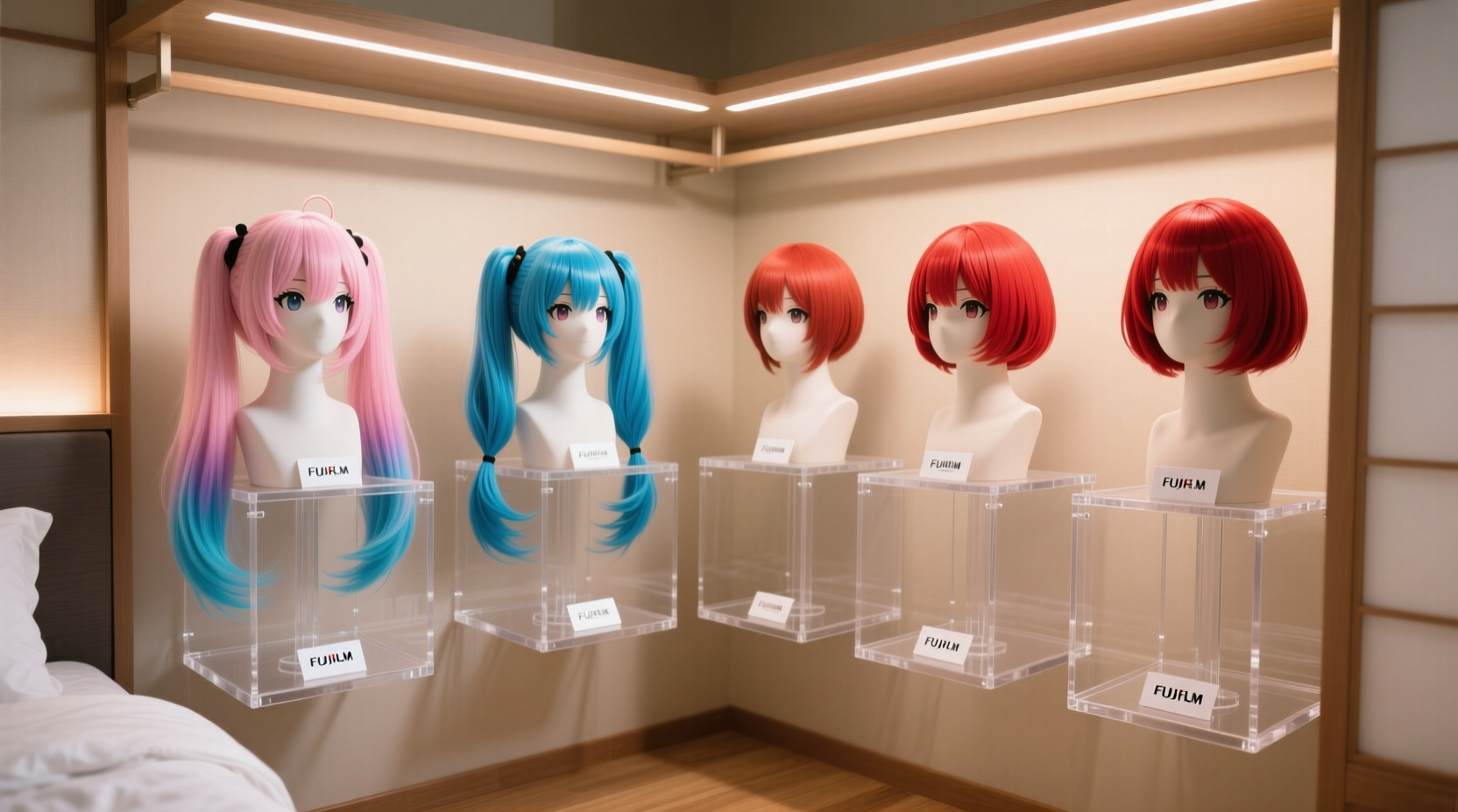 cosplay wig storage dust free corner stands