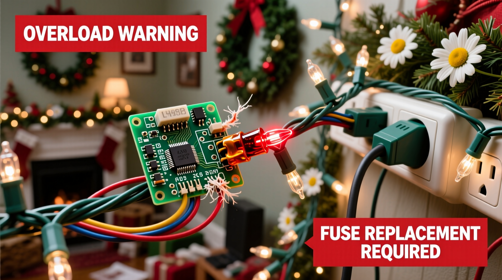 why do my christmas lights keep blowing fuses and how to fix the circuit load