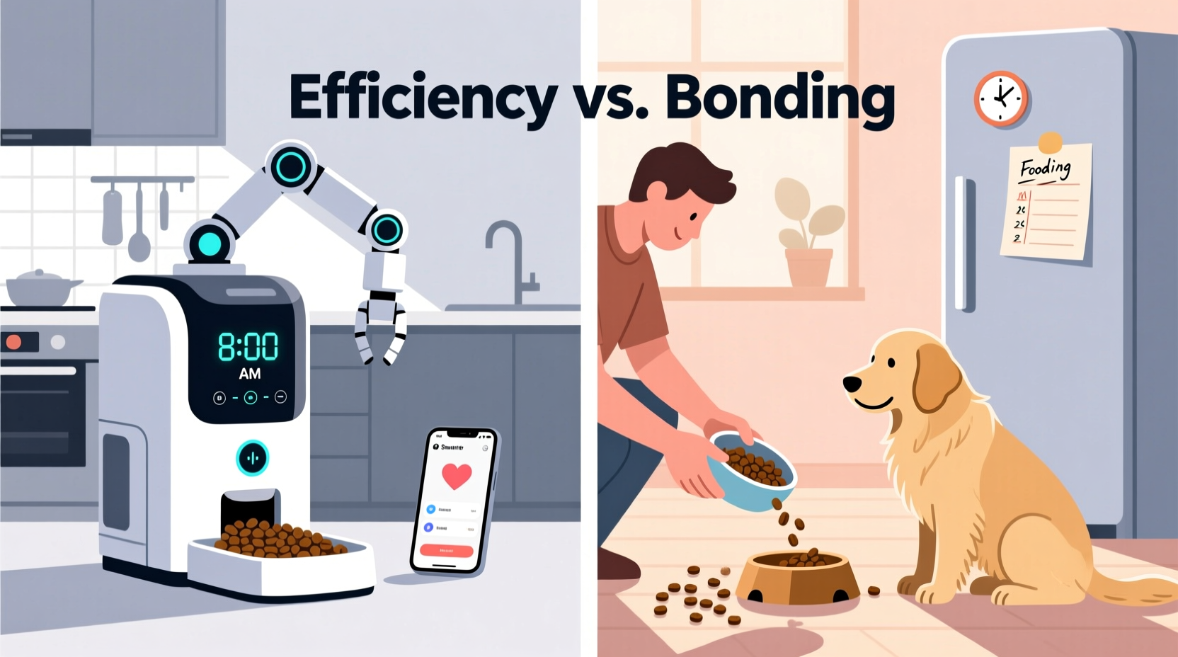 automatic feeder vs manual feeding routines compared