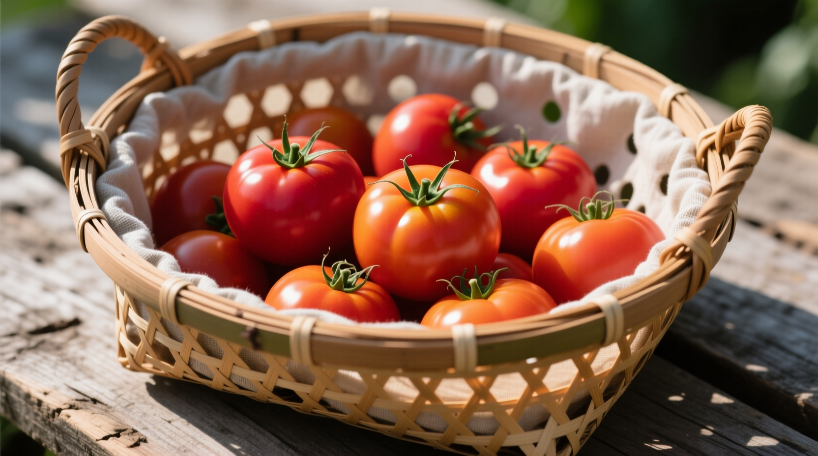 Properly filled tomato harvesting basket showing ventilation and cushioning