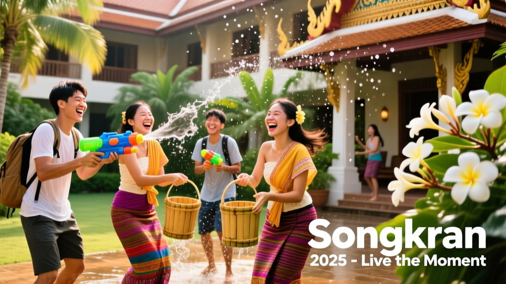 Exciting and Attractive People Playing the Real Songkran Festival in Thailand