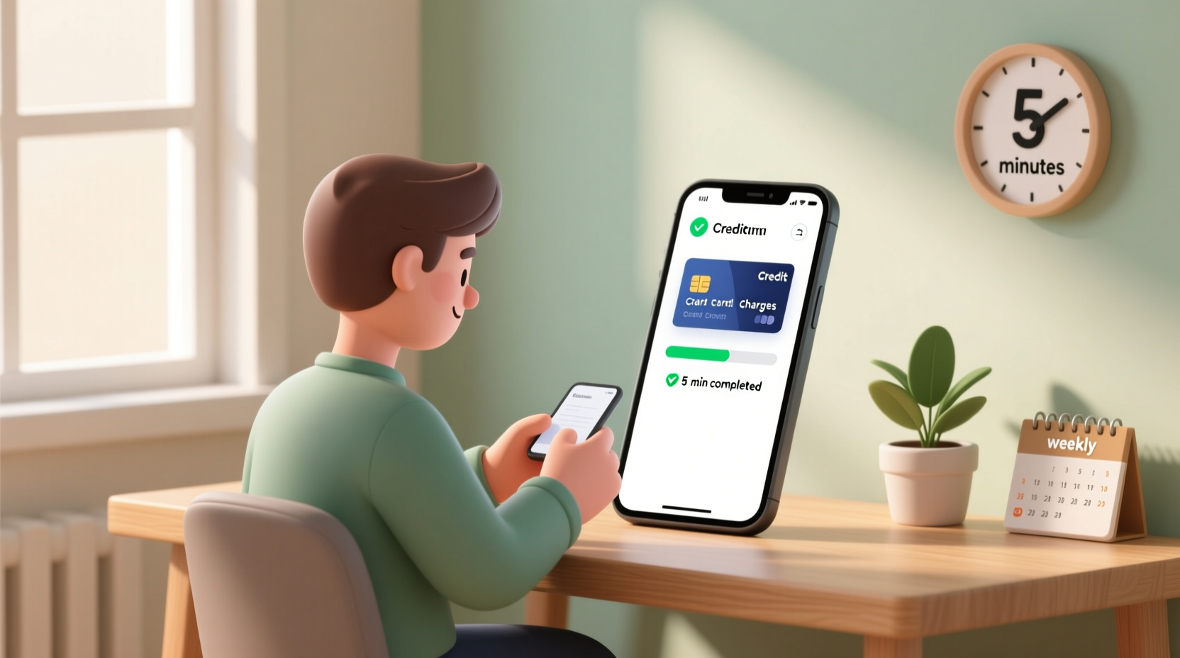 spend 5 minutes a week checking credit charges