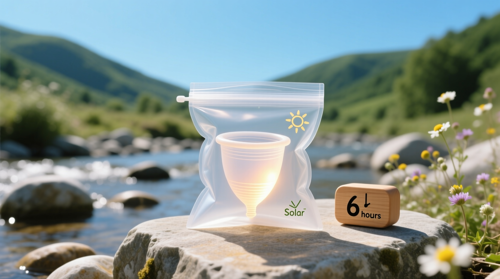 solar disinfection for menstrual cup pouches
