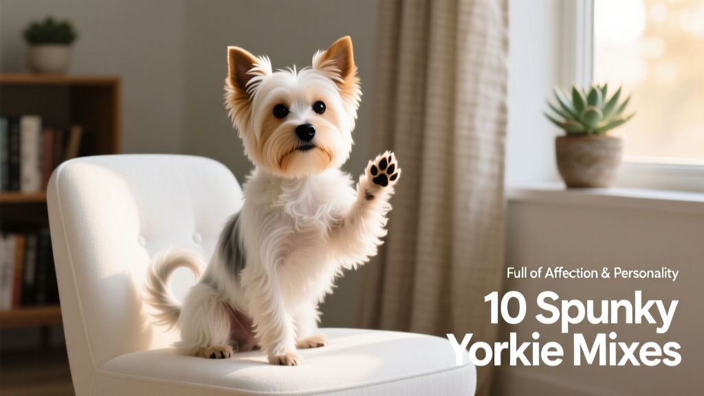 Morkie, Maltese Yorkie mix, sitting on white chair