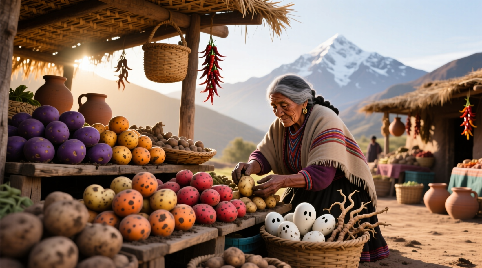 Ancient potato varieties in Andean market