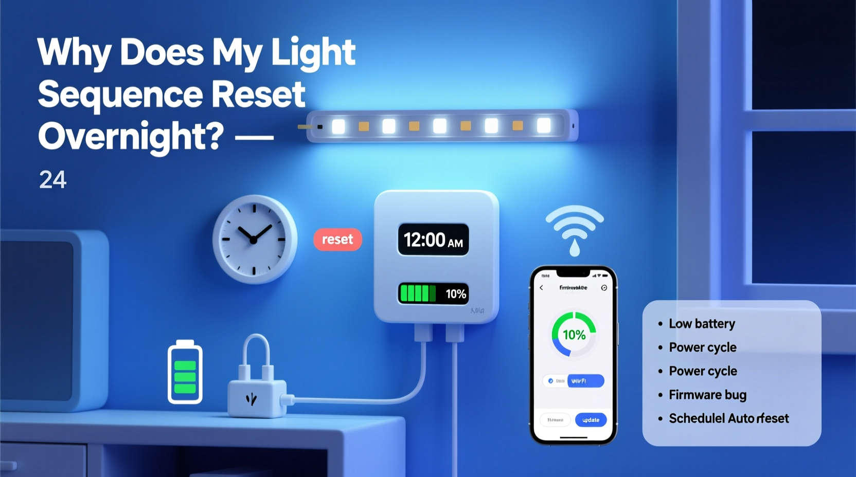 why does my programmable light sequence reset overnight