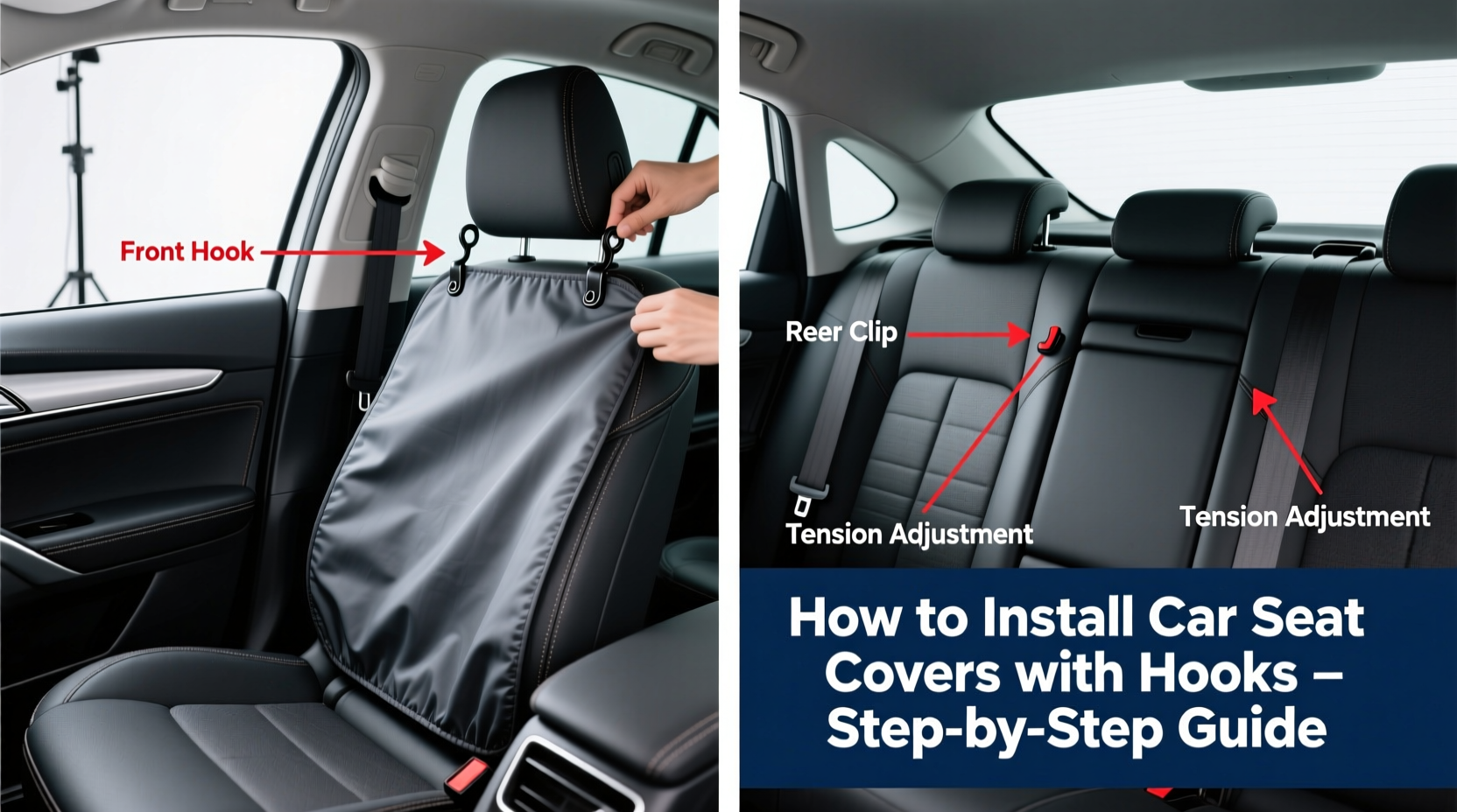 how to install car seat covers with hooks