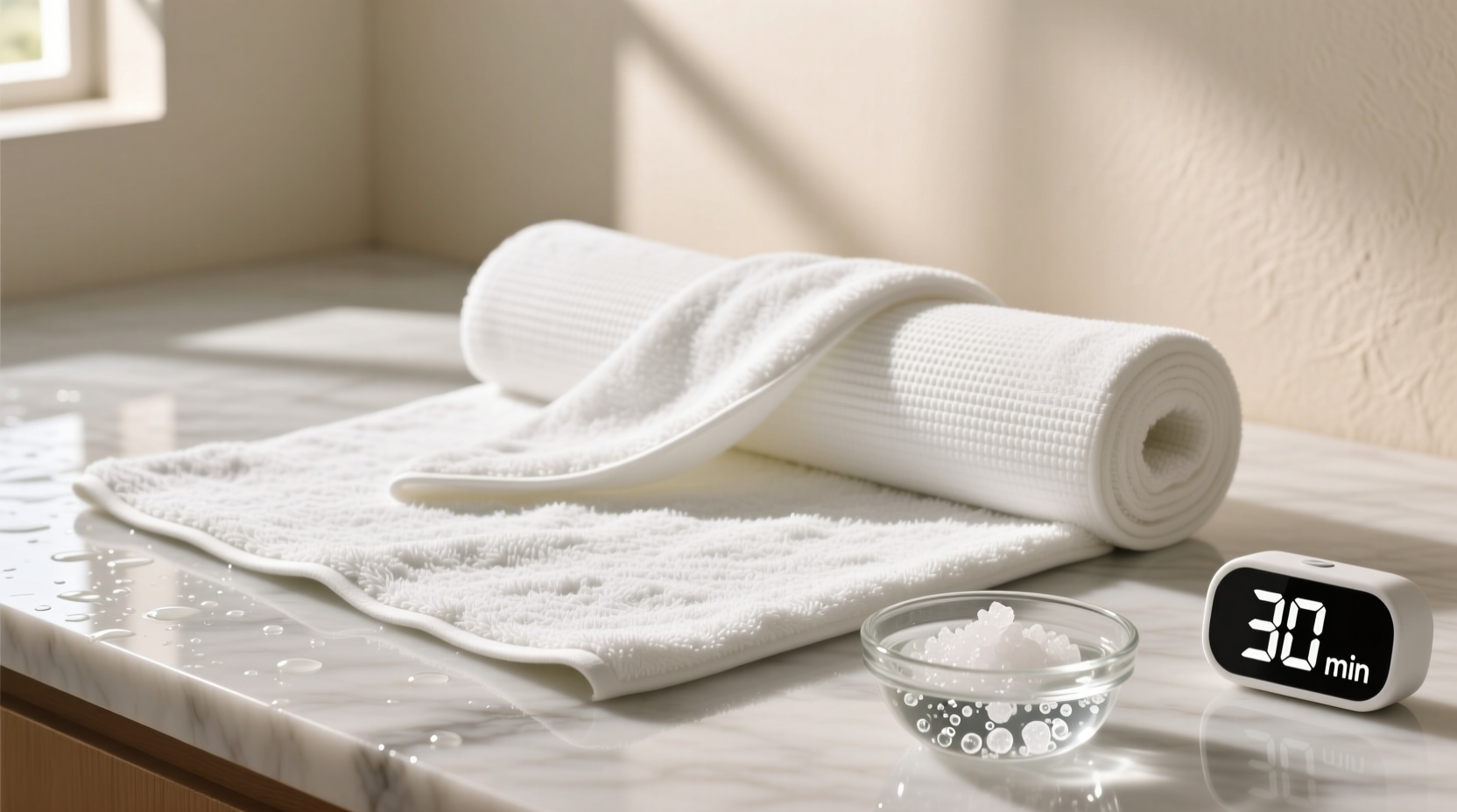 how to wash yoga mat towels that smell sour