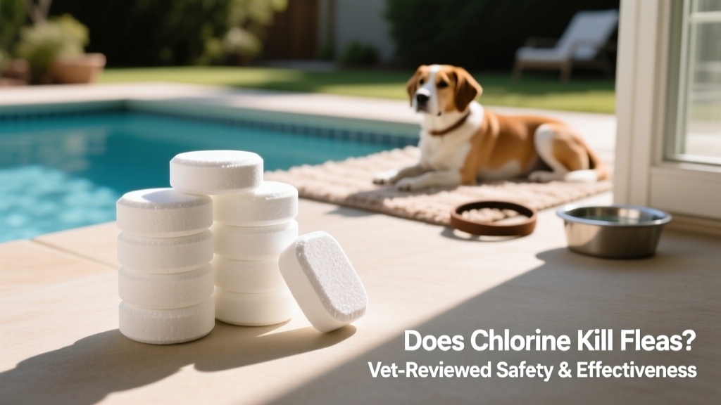 Stacked white chlorine tablets for swimming pool