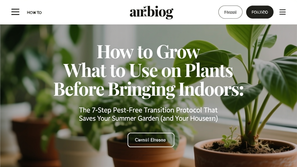 Pest-Free Plant Transition Protocol (2026)