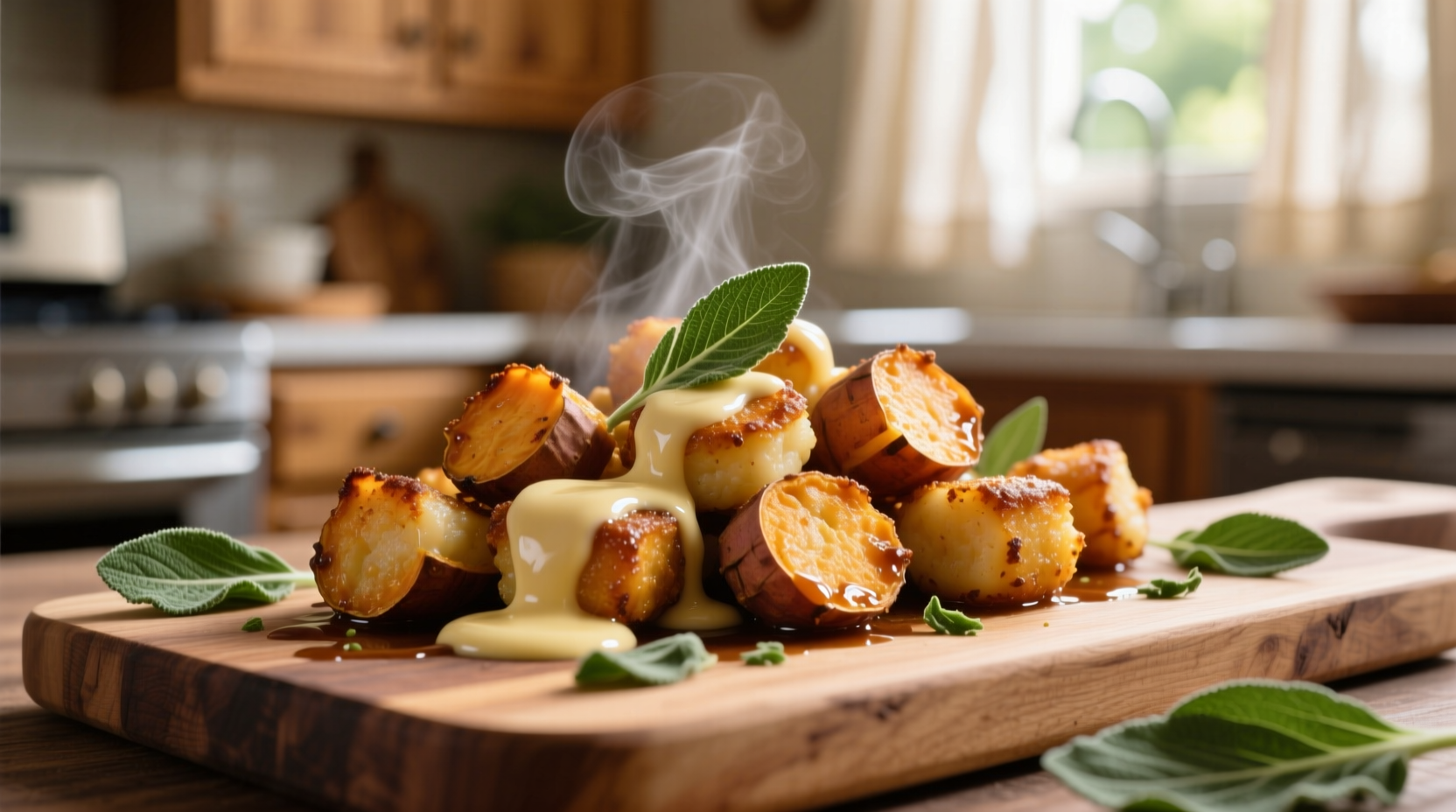 Pan-seared sweet potato gnocchi with sage butter