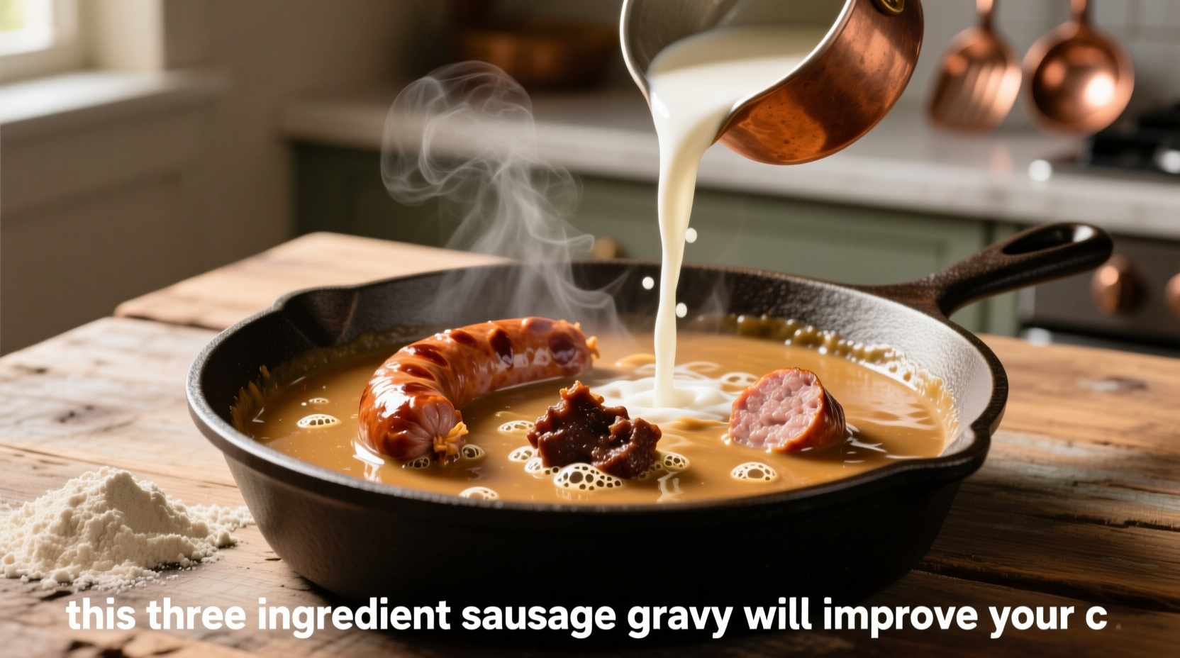 this three ingredient sausage gravy will improve your c