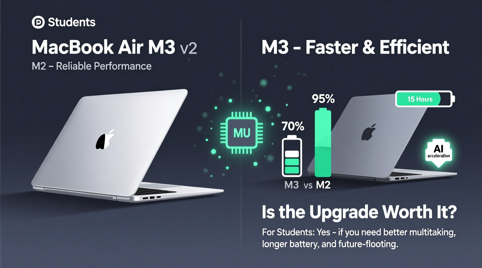 macbook air m3 vs m2 is the performance bump worth upgrading for students