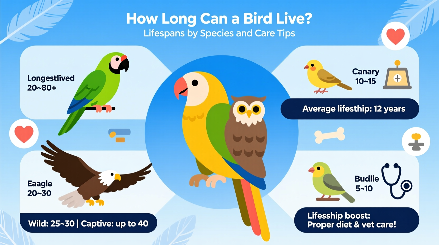 How Long Can a Bird Live? Lifespans by Species and Care Tips