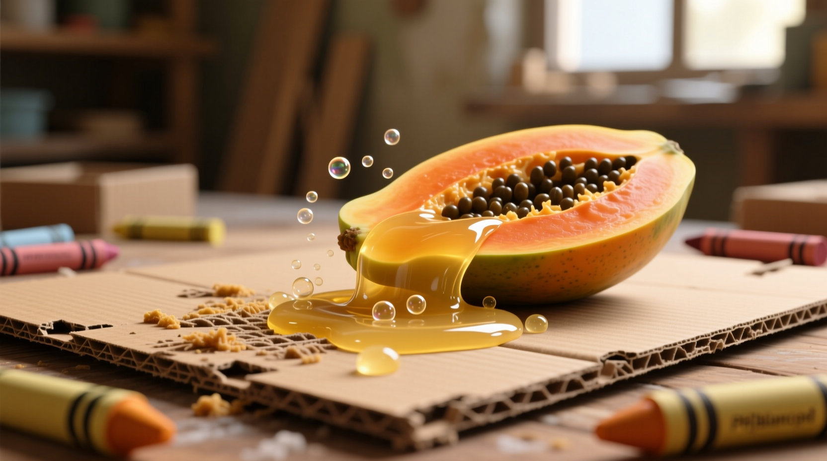 eco friendly crayon removal with fermented papaya
