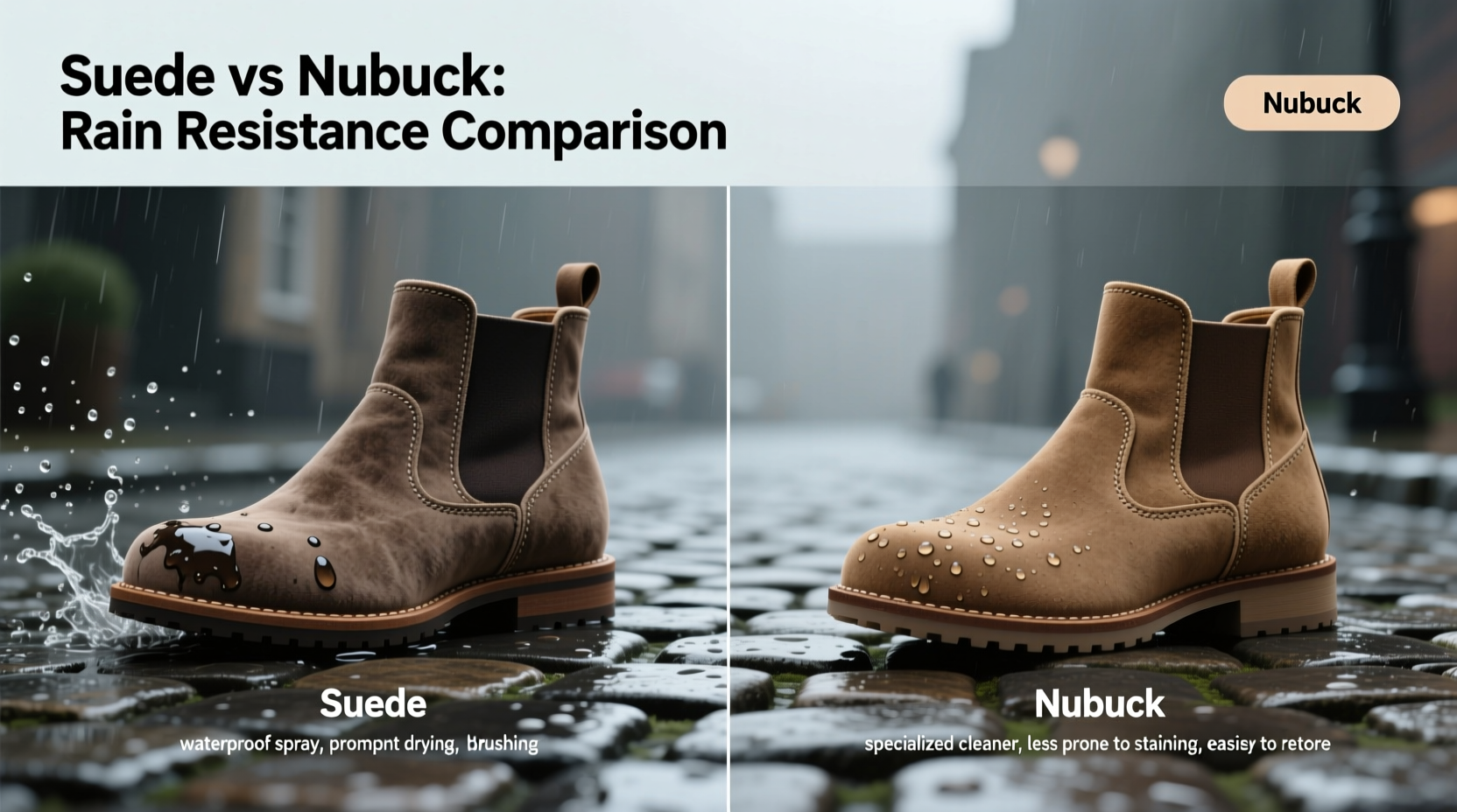 suede vs nubuck boots which is easier to maintain in rain