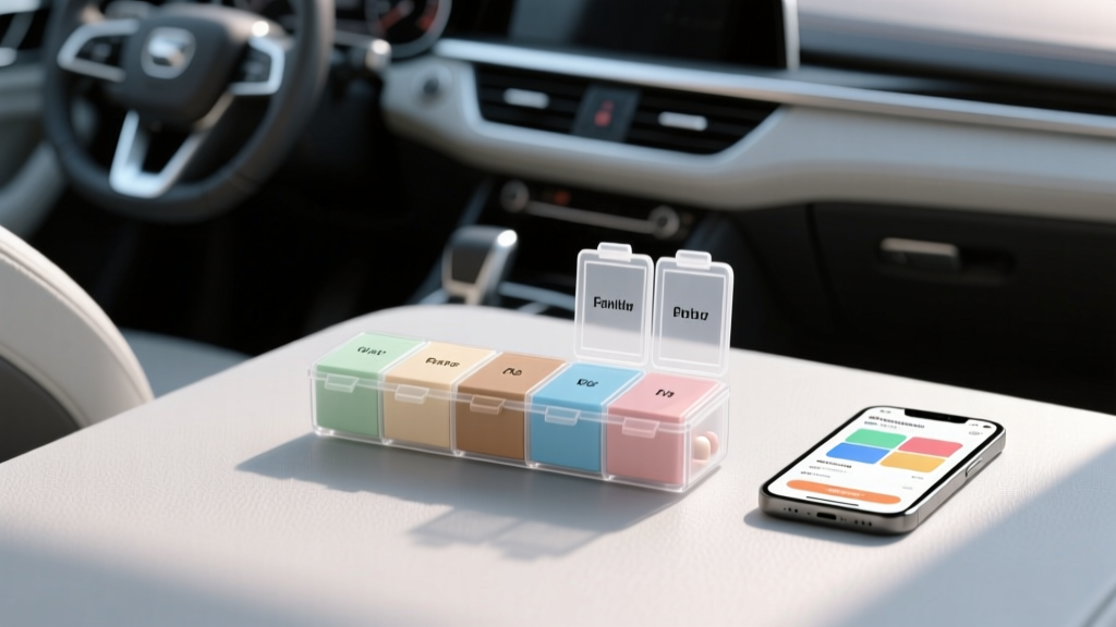 Pill Organizer Setup Color Matching Guide - CarInteriorMix
