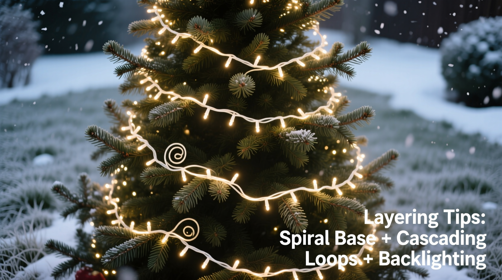 how to layer christmas lights on a tree for maximum depth and dimension