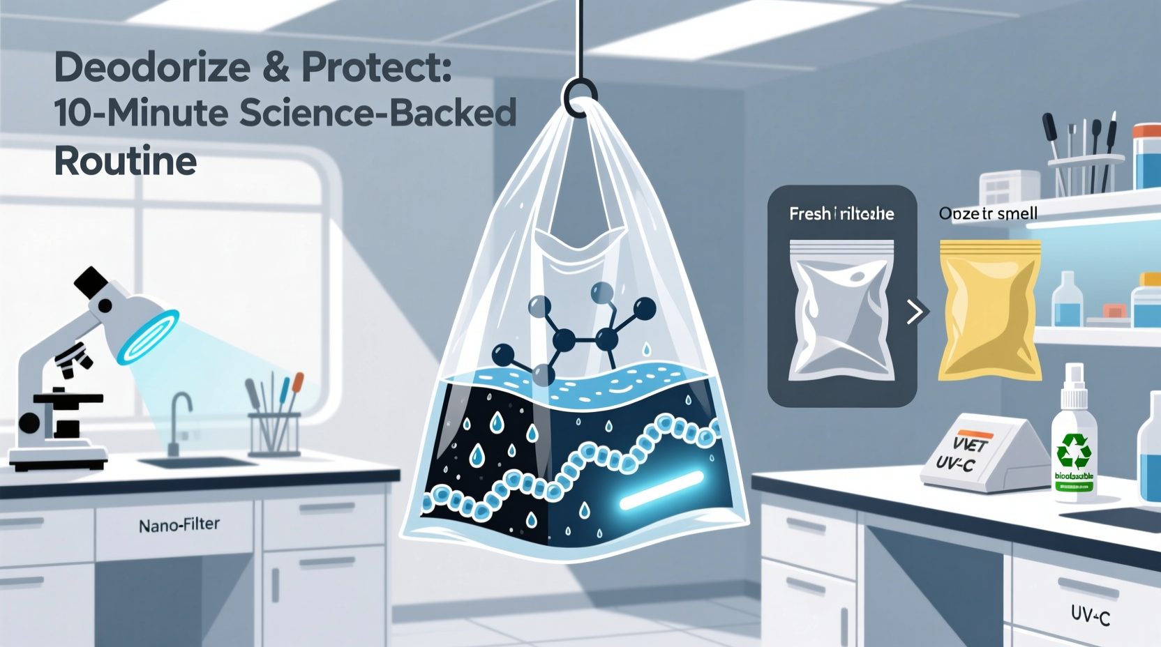 how to deodorize pet grocery bags safely