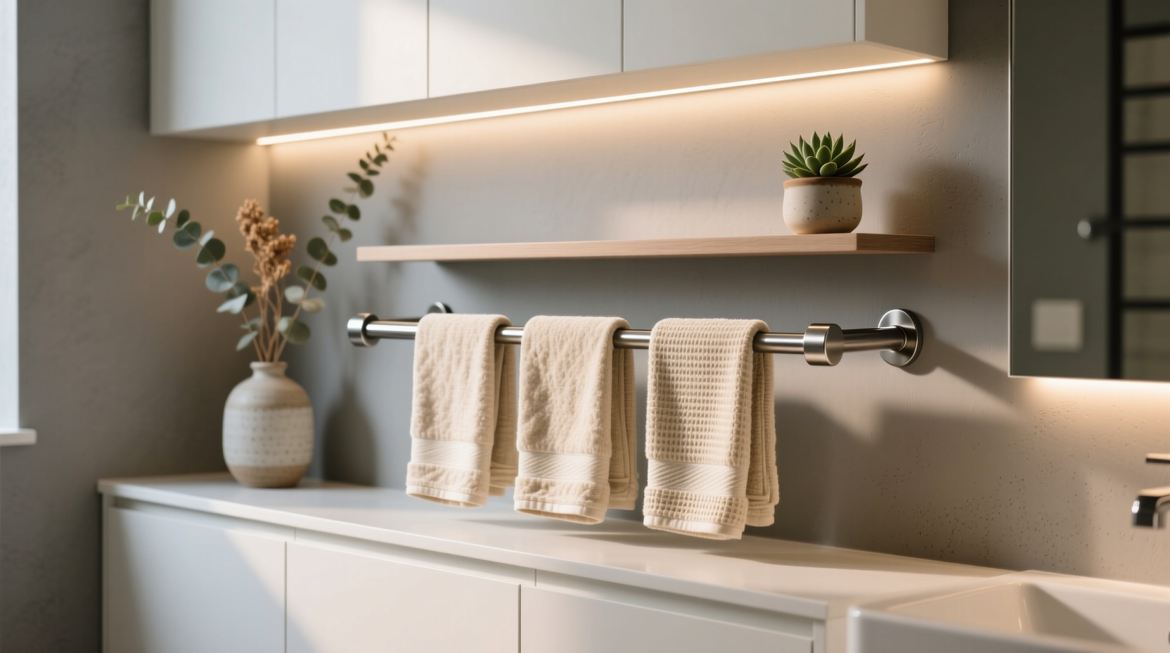 at home over the cabinet expandable towel rack