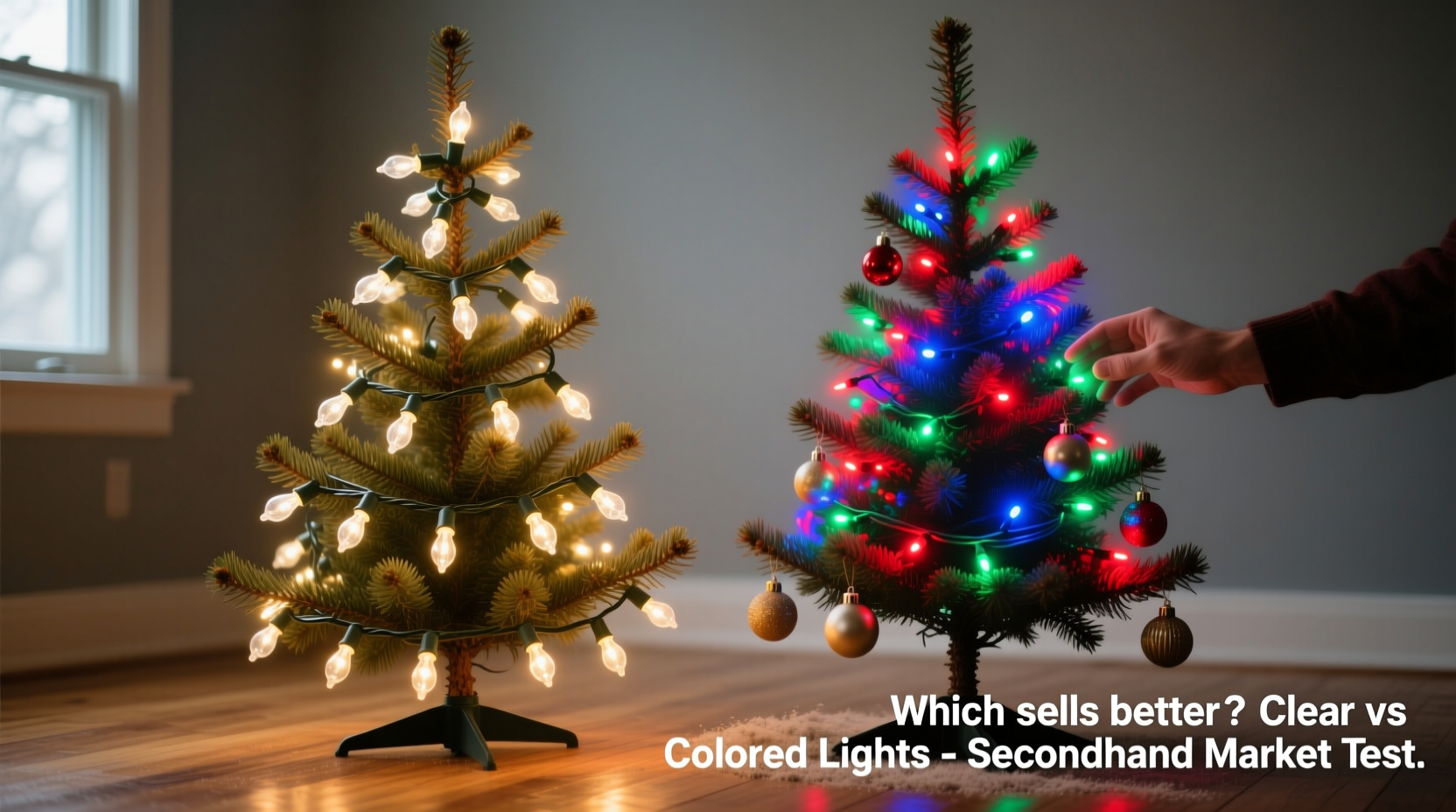 prelit tree with clear lights vs colored lights which sells better secondhand