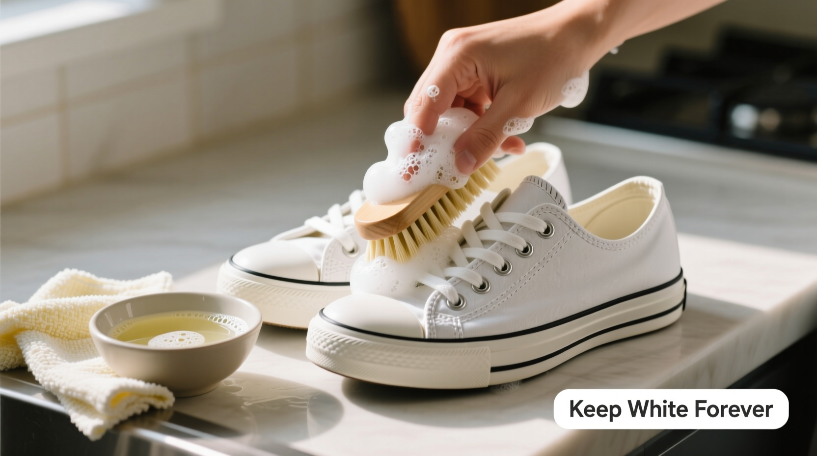 how to clean white canvas shoes without yellowing them forever